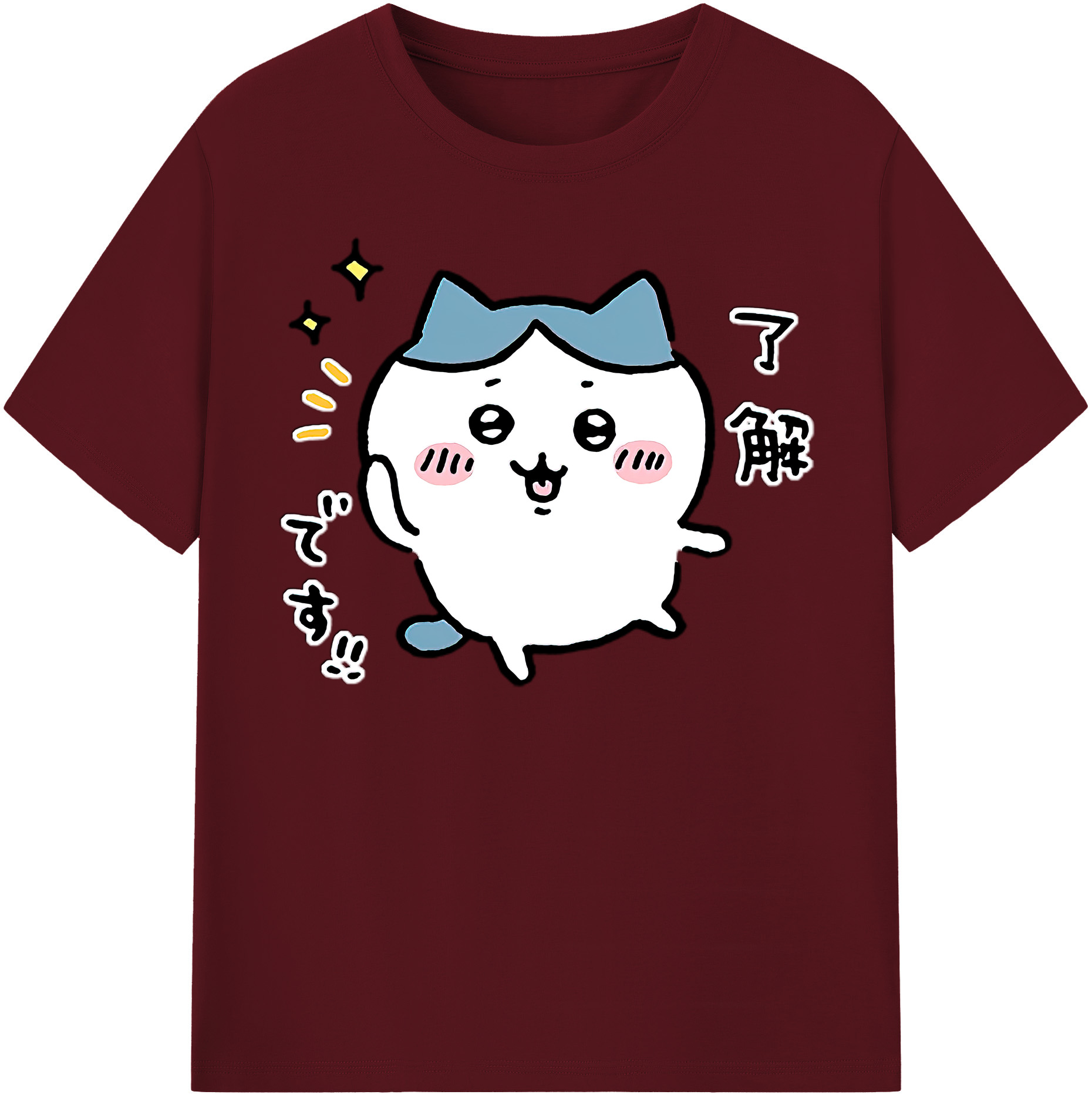 （画像用） ちいかわ ハチワレ Chii-kawa hachiware 綿100％半袖Tシャツ（フロントプリント）